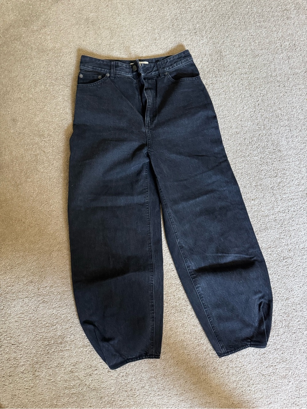 Tibi Black Barrel Jeans Back Pockets